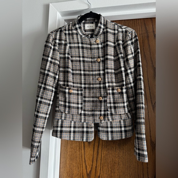 Aura Houndstooth Plaid Patterned Jacket and Pants Suit Set - Picture 3 of 6